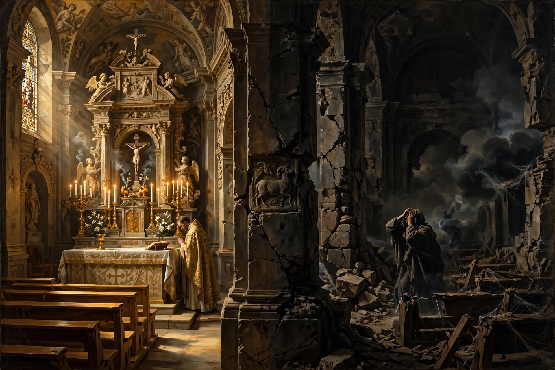 Ilustração da apostasia moderna na Igreja